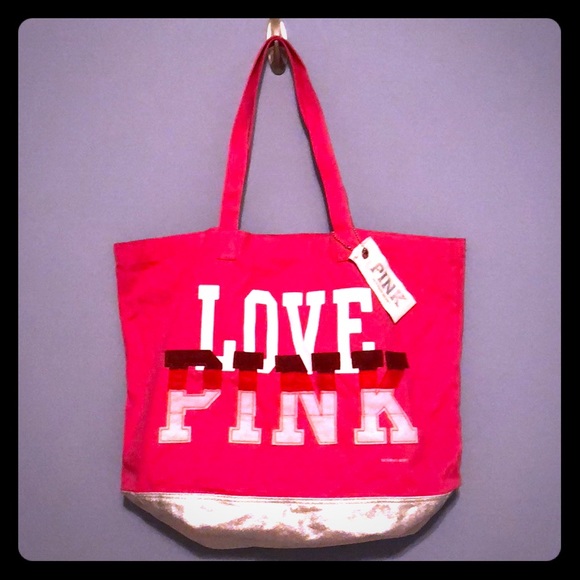 PINK Victoria's Secret Handbags - PINK VS Large Fabric Tote Bag